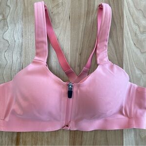 Victoria’s Secret Peach Knockout Sports Bra 36B Front Close Zip Underwire